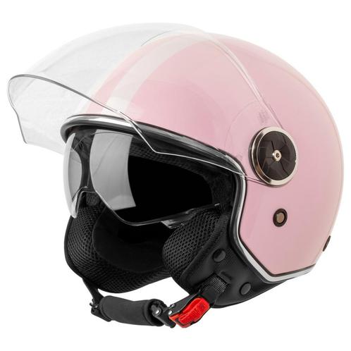 VINZ Arenas - Roze, Motoren, Kleding | Motorhelmen, L, Jethelm, Verzenden