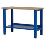 Nieuwe werktafel - 124x62x85-90cm - werkbank - blauw