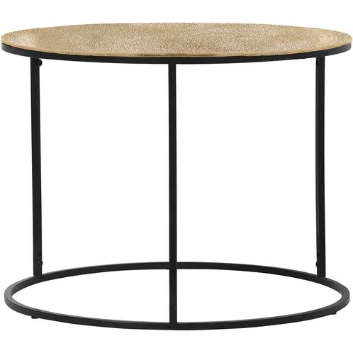 Bijzettafel - Trion Pado - Rond - 60cm - Zwart/Goud - Metaal, Huis en Inrichting, Tafels | Eettafels, Nieuw, Overige materialen
