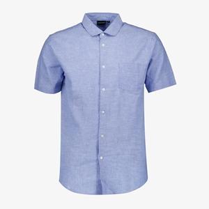 Unsigned linnen heren overhemd korte mouw blauw maat L, Diversen, Overige Diversen, Nieuw, Verzenden