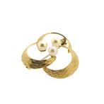 Vintage gouden broche met parel (gouden sieraden), Sieraden, Tassen en Uiterlijk, Broches, Gebruikt, Overige kleuren, Ophalen of Verzenden
