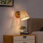 Retro Rotan Wandlamp Met Schakelaar Bohemian, Verzenden, Nieuw