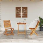 vidaXL Vouw Bistro Set 3 pcs Bruin Massief acaciahout, Verzenden, Nieuw