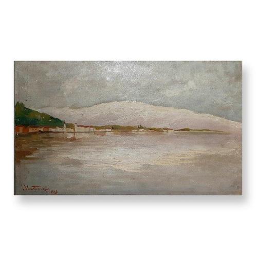 Scuola Italiana (XX), Reca firma Martinuzzi - Paesaggio sul, Antiek en Kunst, Kunst | Schilderijen | Klassiek