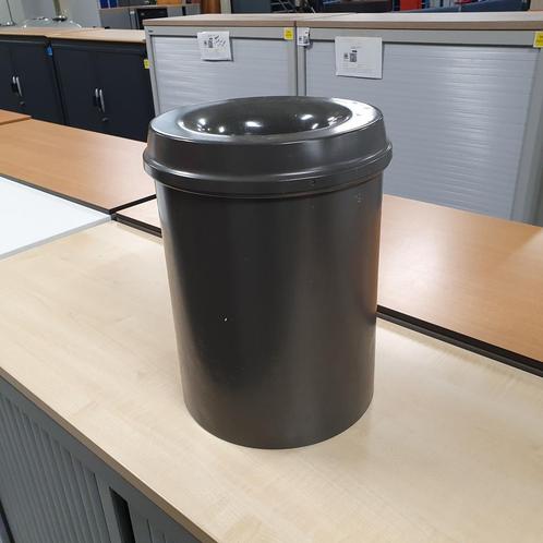 Vlamdovende metalen afvalbak antraciet - 18 liter, Huis en Inrichting, Woonaccessoires | Prullenbakken, Ophalen of Verzenden