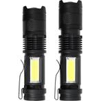Benson Set van 2 oplaadbare zaklampen - 3W LED + COB zijl..., Caravans en Kamperen, Ophalen of Verzenden, Nieuw