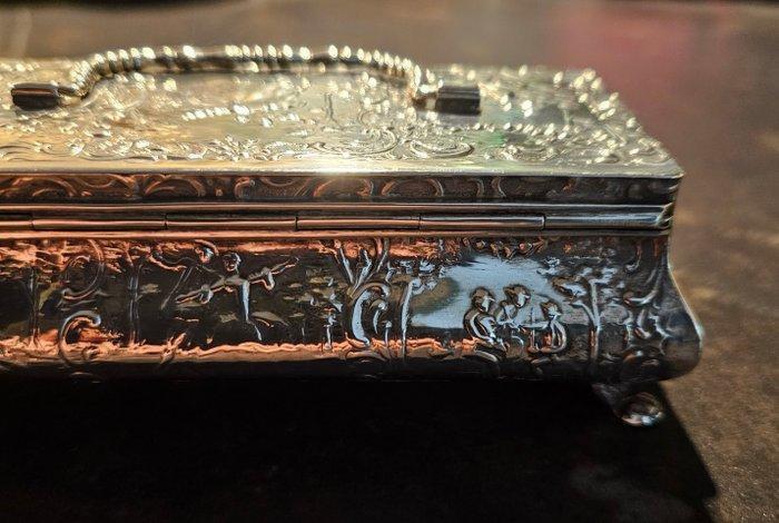 Theekistje / doosje - .835 zilver - Zilveren kistje, Antiek en Kunst, Antiek | Goud en Zilver