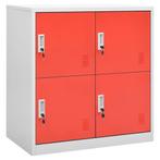 vidaXL Lockerkast 90x45x92,5 cm staal lichtgrijs en rood, Verzenden, Nieuw