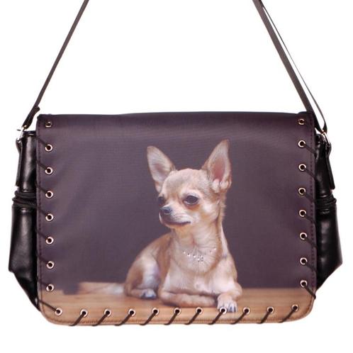 Schoudertas chihuahua NIEUW, Sieraden, Tassen en Uiterlijk, Tassen | Schoudertassen, Zwart, Nieuw, Ophalen of Verzenden