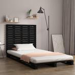 vidaXL Hoofdbord wandmontage 81x3x91,5 cm massief grenenhout, Huis en Inrichting, Verzenden, Nieuw, Zwart, Hout