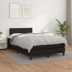 vidaXL Boxspring met matras kunstleer zwart 120x200 cm, Huis en Inrichting, Overige materialen, Verzenden, Zwart, Nieuw