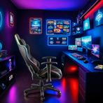 Gaming stoel Tartaros, LED, massagefunctie - zwart/zwart, Verzenden, Nieuw