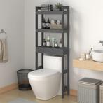 vidaXL Toiletrek 63x26x171 cm massief grenenhout grijs, Verzenden, Nieuw, Grijs