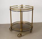 Serveerwagen - Messing, Glas