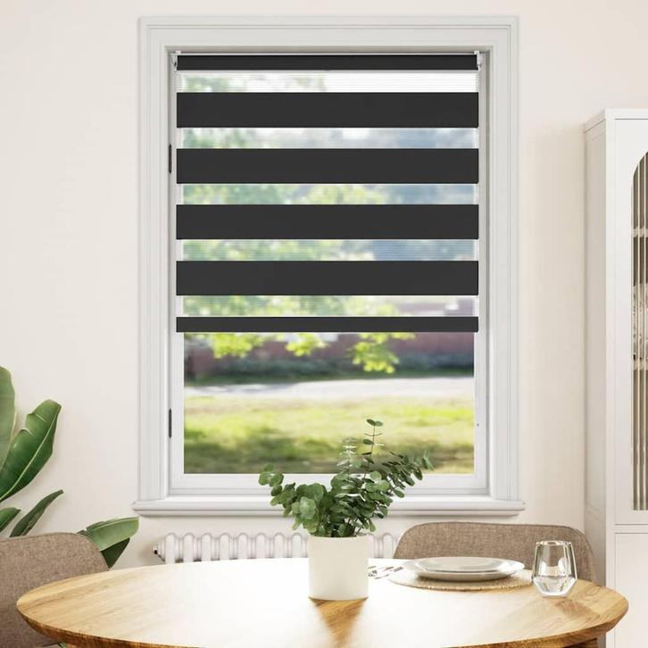 vidaXL Duo rolgordijn 100 x 175 cm zwart, Huis en Inrichting, Stoffering | Gordijnen en Lamellen, Zwart, Nieuw, Verzenden