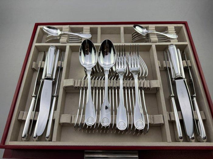 Christofle - Bestekset (126) - Vendome Schelp - Verzilverd, Antiek en Kunst, Antiek | Meubels | Tafels