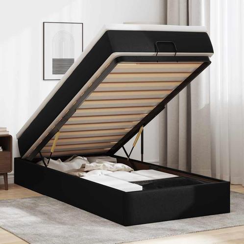 vidaXL Ottoman bed met matras 80x200cm kunstleer zwart, Huis en Inrichting, Slaapkamer | Bedden, 80 cm, 200 cm, Zwart, Eenpersoons