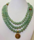 Collar de Aventurina Verde con  Pajaro de la Suerte y