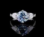 Ring - 18 karaat Witgoud - 3.74ct. tw. Blauw Diamant (Fancy, Sieraden, Tassen en Uiterlijk, Ringen, Nieuw