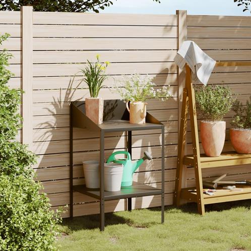 vidaXL Plantenstandaard 56,5x54,5x100 cm verzinkt staal, Tuin en Terras, Overige Tuin en Terras, Nieuw, Verzenden