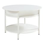 Salontafel Kandas rond wit en houtkleurig Ø70 cm [en.casa], Verzenden, Nieuw