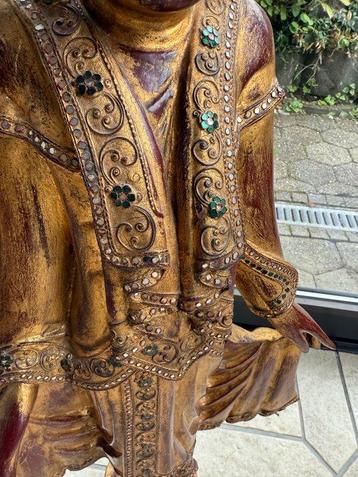 Buddha 90 cm handgeschnitzt - Beeld - Myanmar/Birma (Zonder beschikbaar voor biedingen