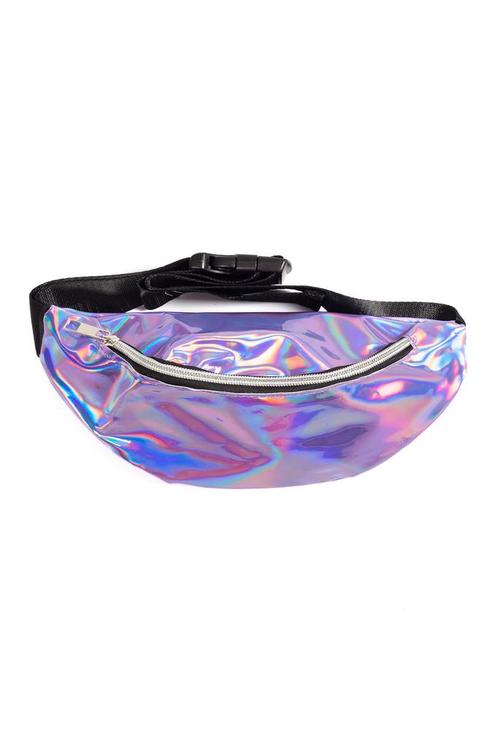 Heuptasje Lila Paars Holografisch Rond Heuptas Tasje, Sieraden, Tassen en Uiterlijk, Tassen | Damestassen, Overige typen, Overige kleuren