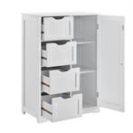 [en.casa] Badkamerkast Locust 81x55x30 cm MDF wit, Huis en Inrichting, Badkamer | Badkamermeubels, Verzenden, Nieuw
