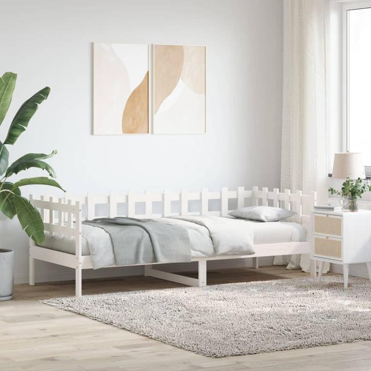 vidaXL Slaapbank zonder matras 80x200 cm massief grenenhout, Huis en Inrichting, Slaapkamer | Bedden, 80 cm, 200 cm, Wit, Eenpersoons