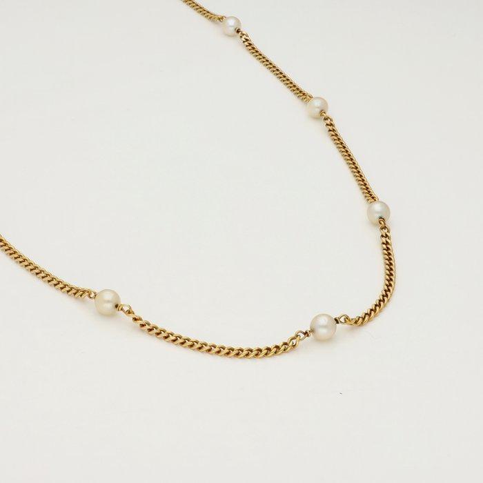 Halsketting - 18 karaat Geel goud Parel, Sieraden, Tassen en Uiterlijk, Kettingen