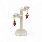 Koraal - Zilver - Oorbellen - Druiventrossen in koraal, Verzamelen, Mineralen en Fossielen