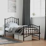 vidaXL Bedframe met hoofd- en voeteneinde metaal zwart, Huis en Inrichting, Slaapkamer | Bedden, Eenpersoons, Verzenden, Zwart