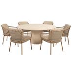 Hampton Martinique dining tuinset 160xH75 cm rond 7 delig, Tuin en Terras, Tuinsets en Loungesets, Ophalen of Verzenden, Nieuw
