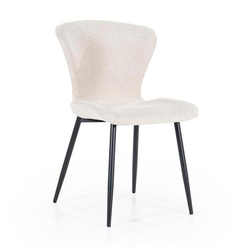 *WOONWINKEL* By-Boo Spinner Beige Eetkamerstoel Gemeleerde S, Huis en Inrichting, Stoelen, Nieuw, Stof, Verzenden