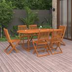 vidaXL 7-delige Tuinset 180x90x75 cm massief acaciahout, Tuin en Terras, Tuinsets en Loungesets, 6 zitplaatsen, Nieuw, Tuinset