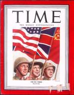 Cover Time Magazine1945 met de grote drie (lijst optie), Verzamelen, Verzenden, Foto of Poster
