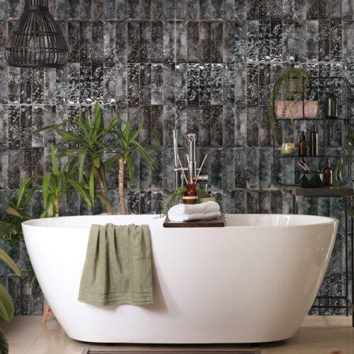 Wandtegel Ragno Lume Urchin Handvorm Antraciet Glans 6,5x23, Doe-het-zelf en Verbouw, Tegels, Minder dan 20 cm, 20 tot 40 cm, 10 m² of meer