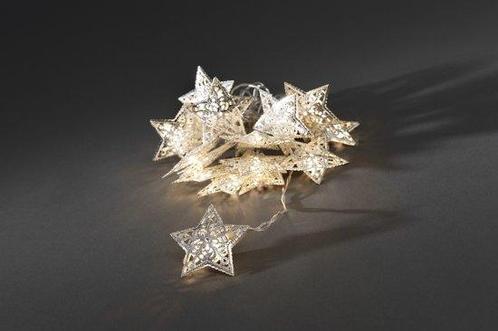 Konstsmide - LED snoer metaalster zilver 24V 16x - warmwit, Diversen, Kerst, Verzenden