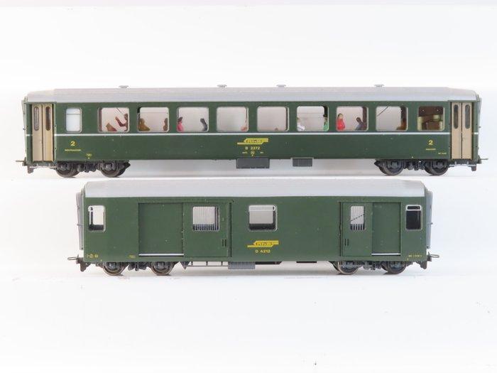 Bemo H0m - 3051/3055 - Modeltrein personenwagen (2) - 1x, Hobby en Vrije tijd, Modeltreinen | H0