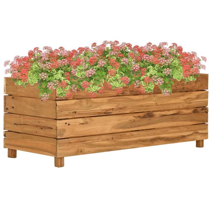 vidaXL Plantenbak verhoogd 100x40x38 cm gerecycled teakhout, Tuin en Terras, Bloembakken en Plantenbakken, 100 cm of meer, Nieuw