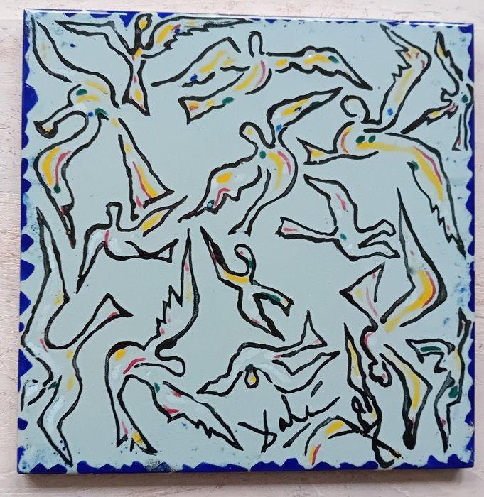 Tegel - Salvador Dalí (after) - 1950-1960 - Engelen, Antiek en Kunst, Antiek | Glas en Kristal