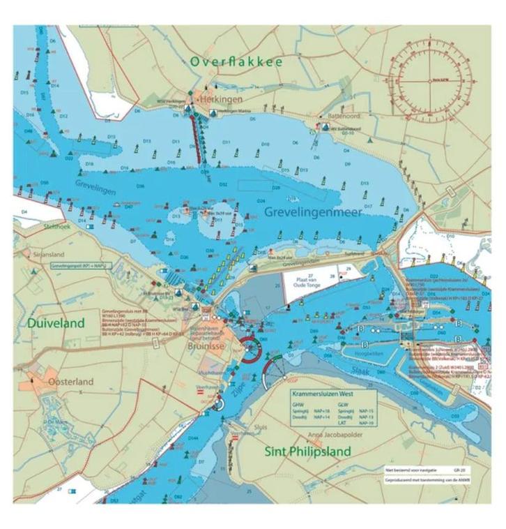 Kaartkussen Grevelingen - Bruinisse, Watersport en Boten, Accessoires en Onderhoud, Nieuw, Ophalen of Verzenden