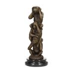 Beeld, 3 Monkeys - 35 cm - Brons, Marmer