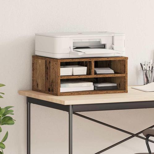 vidaXL Printerstand met opslag Oud hout 49 x 40 x 22.5 cm, Computers en Software, Printers, Nieuw, Verzenden