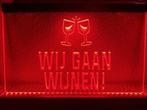 Wij gaan wijnen wijn neon bord lamp LED cafe verlichting rec, Verzenden, Nieuw