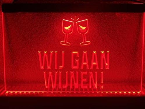 Wij gaan wijnen wijn neon bord lamp LED cafe verlichting rec, Verzamelen, Merken en Reclamevoorwerpen, Nieuw, Verzenden