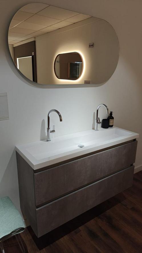 Showmodel badmeubel 100cm beton grijs - 0038, Huis en Inrichting, Badkamer | Badkamermeubels, Nieuw, Ophalen