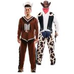 Double fun! Cowboy en indiaan kostuum, Nieuw, Feestartikel, Verzenden