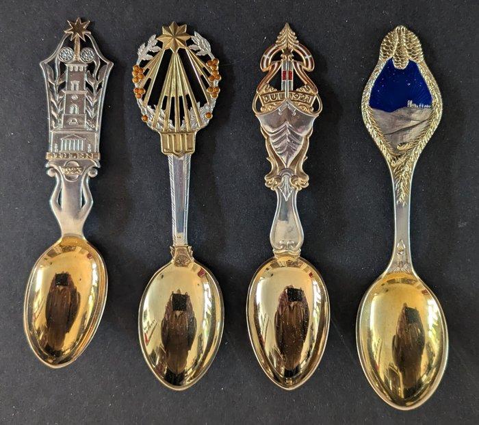 A. Michelsen - verschillende ontwerpers - Lepel (4) -, Antiek en Kunst, Antiek | Goud en Zilver