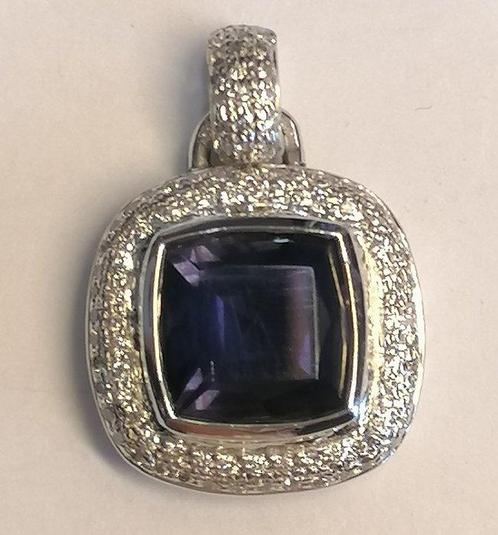 Hanger Witgoud - Diamant, Sieraden, Tassen en Uiterlijk, Antieke sieraden